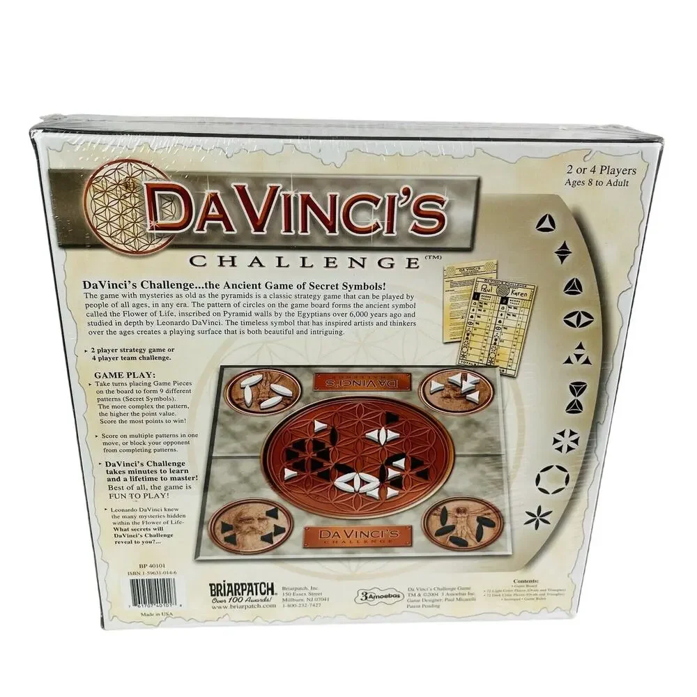 Briarpatch Davinci's Challenge Board Game Da Vinci Toy Ancient Secret‎ Symbols